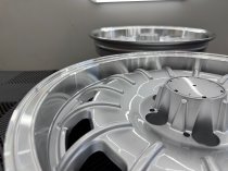 New 17 Inch Barock Split Style Alloy Wheels In Silver With Polished Deep Dish, Deeper 9" Rear Mercedes Classic 5x112