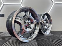 New 17 Inch E36 M3 Evo Style Deep Dish Alloy Wheels In Gunmetal With Polished Face And Dish With Deeper 8.5" Rear BMW 5x120