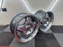 New 17 Inch E36 M3 Evo Style Deep Dish Alloy Wheels In Gunmetal With Polished Face And Dish With Deeper 8.5" Rear BMW 5x120
