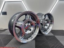 New 17 Inch E36 M3 Evo Style Deep Dish Alloy Wheels In Gunmetal With Polished Face And Dish With Deeper 8.5" Rear BMW 5x120