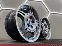 New 17 Inch E36 M3 Evo Style Deep Dish Alloy Wheels In Gunmetal With Polished Face And Dish With Deeper 8.5" Rear BMW 5x120