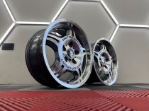 New 17 Inch E36 M3 Evo Style Deep Dish Alloy Wheels In Gunmetal With Polished Face And Dish With Deeper 8.5" Rear BMW 5x120