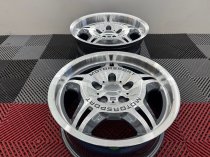New 17 Inch E36 M3 Evo Style Deep Dish Alloy Wheels In Gunmetal With Polished Face And Dish With Deeper 8.5" Rear BMW 5x120
