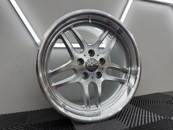 New 18 Inch , M Parallel Deep Dish Style Alloy Wheels In Silver With Polished Face and Dish ,Deeper 9.5" Rears BMW E31 E34 E38 E39 5x120