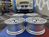 New 18 Inch , Type 65 M Style Alloy Wheels, Flow Forged In Silver With Deep Dish And Deeper 10.5" Rears BMW E31 E39 E38 5x120