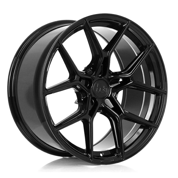 New 19 Inch Bola FLG Alloy Wheels In Gloss Black, Wider Rear Option, BMW 5x120