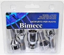 Bimecc M12x1.5mm Standard Length 26mm Locking Wheel Bolts In Silver Or Black (Most E Series BMW)