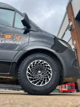 New 16 Inch Rogue Revolution Alloy Wheels In Satin Black Polished 1500kg Load Rating Ford Transit Custom 5x160