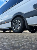 New 16 Inch Rogue Revolution Alloy Wheels In Satin Black Polished 1500kg Load Rating Ford Transit Custom 5x160