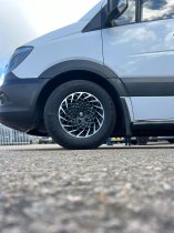 New 16 Inch Rogue Revolution Alloy Wheels In Satin Black Polished 1500kg Load Rating Ford Transit Custom 5x160