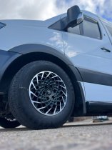 New 16 Inch Rogue Revolution Alloy Wheels In Satin Black Polished 1500kg Load Rating Vauxhall Movano C, Citroen Relay, Fiat Ducato, Peugeot Boxer Vans 5x118