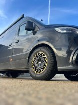 New 16 Inch Rogue Revolution Alloy Wheels In Satin Black With Bronze Lip 1500kg Load Rating Vauxhall Movano C, Citroen Relay, Fiat Ducato, Peugeot Boxer Vans 5x118