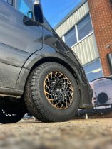 New 16 Inch Rogue Revolution Alloy Wheels In Satin Black With Bronze Lip 1500kg Load Rating Vauxhall Movano C, Citroen Relay, Fiat Ducato, Peugeot Boxer Vans 5x118