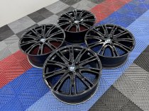 Used 20 Inch Genuine Bmw Style 759 Individual Alloy Wheels,G30 G31 5 Series, Recently Refurbished In Gloss Black, Wide Rear 5x112