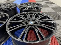 Used 20 Inch Genuine Bmw Style 759 Individual Alloy Wheels,G30 G31 5 Series, Recently Refurbished In Gloss Black, Wide Rear 5x112