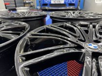 Used 20 Inch Genuine Bmw Style 759 Individual Alloy Wheels,G30 G31 5 Series, Recently Refurbished In Gloss Black, Wide Rear 5x112
