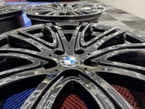 Used 20 Inch Genuine Bmw Style 759 Individual Alloy Wheels,G30 G31 5 Series, Recently Refurbished In Gloss Black, Wide Rear 5x112