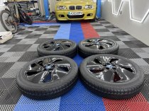 Used 19 Inch Genuine Bmw Style 429 I3 Alloy Wheels, Fully Refurbished In Gloss Black, Wide Rear, Inc VG Bridgestone Tyres 5x112