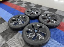 Used 19 Inch Genuine Bmw Style 429 I3 Alloy Wheels, Fully Refurbished In Gloss Black, Wide Rear, Inc VG Bridgestone Tyres 5x112