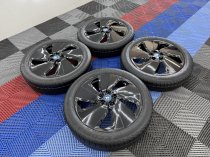 Used 19 Inch Genuine Bmw Style 429 I3 Alloy Wheels, Fully Refurbished In Gloss Black, Wide Rear, Inc VG Bridgestone Tyres 5x112