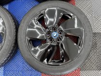 Used 19 Inch Genuine Bmw Style 429 I3 Alloy Wheels, Fully Refurbished In Gloss Black, Wide Rear, Inc VG Bridgestone Tyres 5x112