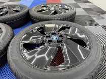 Used 19 Inch Genuine Bmw Style 429 I3 Alloy Wheels, Fully Refurbished In Gloss Black, Wide Rear, Inc VG Bridgestone Tyres 5x112