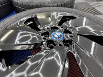 Used 19 Inch Genuine Bmw Style 429 I3 Alloy Wheels, Fully Refurbished In Gloss Black, Wide Rear, Inc VG Bridgestone Tyres 5x112