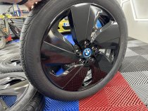 Used 19 Inch Genuine Bmw Style 429 I3 Alloy Wheels, Fully Refurbished In Gloss Black, Wide Rear, Inc VG Bridgestone Tyres 5x112