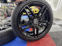 Used 18 Inch Genuine Mercedes A Class A176 AMG 5 Twin Spoke Alloy Wheels in Gloss Black, 5x112