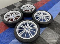 Used 18 Inch Genuine Bmw Style 193 E9x MV3 Sport Alloy Wheels, Fully Refurbished, Wide Rear Inc Good Runflat Tyres 5x120