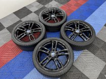 Used 18 Inch Genuine BMW Style 719M F20 F22 M140i M240i Alloy Wheels, Fully Refurbed In Gloss Black, Wide Rear Inc VG Bridgestone Runflat Tyres