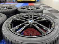 Used 18 Inch Genuine BMW Style 719M F20 F22 M140i M240i Alloy Wheels, Fully Refurbed In Gloss Black, Wide Rear Inc VG Bridgestone Runflat Tyres