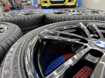 Used 18 Inch Genuine BMW Style 719M F20 F22 M140i M240i Alloy Wheels, Fully Refurbed In Gloss Black, Wide Rear Inc VG Bridgestone Runflat Tyres