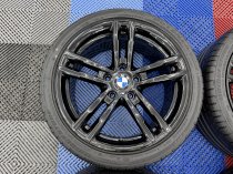 Used 18 Inch Genuine BMW Style 719M F20 F22 M140i M240i Alloy Wheels, Fully Refurbed In Gloss Black, Wide Rear Inc VG Bridgestone Runflat Tyres