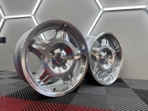 New 17 Inch E36 M3 Evo Type 24 Style Deep Dish Alloy Wheels In Silver With Polished Face And Dish With Deeper 8.5" Rear BMW 5x120
