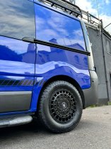 New 16 inch Fox ADV Alloy Wheels In Satin Black 1500kg Load, MAN TGE, VW Crafter Vans 5x120