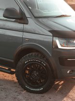 New 17 Inch Tomahawk Kato Alloy Wheels In Satin Black 1250kg Ford Transit Custom Gen 2, VW Transporter T7 6x120