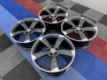 Used 21 Inch Genuine Audi A7 S7 A8 S8 4G Rotor Spoke Arm Alloy Wheels, Fully Refurbished, Gunmetal With Polished Edge 5x112