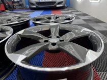 Used 21 Inch Genuine Audi A7 S7 A8 S8 4G Rotor Spoke Arm Alloy Wheels, Fully Refurbished, Gunmetal With Polished Edge 5x112