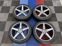 Used (Near New) 20 Inch Veemann V-FS8 Alloy Wheels In Graphite Smoked Machined With Deeper Concave 10″ Rears And Near New Nankang Tyres Suit VW Transporter T5 T6 5x120