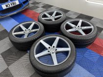 Used (Near New) 20 Inch Veemann V-FS8 Alloy Wheels In Graphite Smoked Machined With Deeper Concave 10" Rears And Near New Nankang Tyres Suit VW Transporter T5 T6 5x120