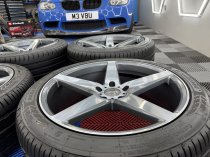 Used (Near New) 20 Inch Veemann V-FS8 Alloy Wheels In Graphite Smoked Machined With Deeper Concave 10" Rears And Near New Nankang Tyres Suit VW Transporter T5 T6 5x120