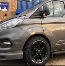 New 18 Inch Romac Cobra Alloy Wheels In Gloss Black, 950kg Load, Ford Transit Custom Gen 1 Van 5x160