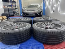 Used (Like New) 20 Inch Ispiri FFP2 Alloy Wheels In Carbon Grey Brushed With Deeper Concave 10.5" Rear, inc Nankang Tyres + TPMS , BMW G30 G31 5x112