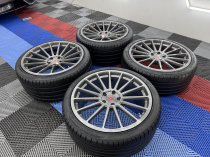 Used (Like New) 20 Inch Ispiri FFP2 Alloy Wheels In Carbon Grey Brushed With Deeper Concave 10.5" Rear, inc Nankang Tyres + TPMS , BMW G30 G31 5x112