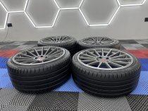 Used (Like New) 20 Inch Ispiri FFP2 Alloy Wheels In Carbon Grey Brushed With Deeper Concave 10.5" Rear, inc Nankang Tyres + TPMS , BMW G30 G31 5x112