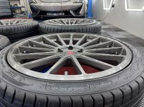 Used (Like New) 20 Inch Ispiri FFP2 Alloy Wheels In Carbon Grey Brushed With Deeper Concave 10.5" Rear, inc Nankang Tyres + TPMS , BMW G30 G31 5x112