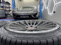 Used (Like New) 20 Inch Ispiri FFP2 Alloy Wheels In Carbon Grey Brushed With Deeper Concave 10.5" Rear, inc Nankang Tyres + TPMS , BMW G30 G31 5x112