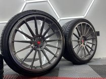 Used (Like New) 20 Inch Ispiri FFP2 Alloy Wheels In Carbon Grey Brushed With Deeper Concave 10.5" Rear, inc Nankang Tyres + TPMS , BMW G30 G31 5x112