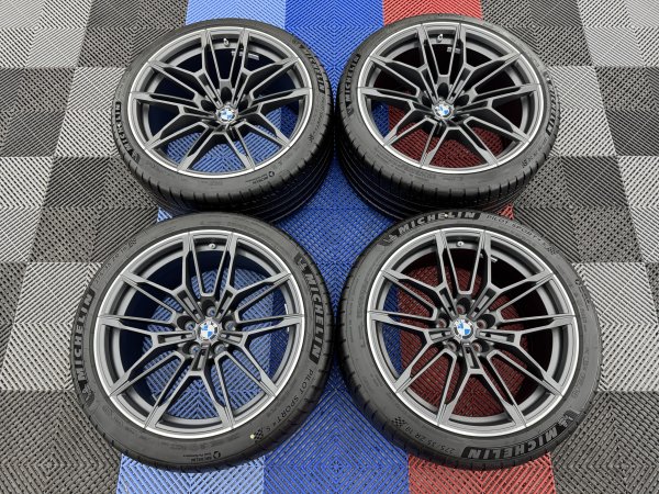 Used 19" / 20 Inch Genuine BMW Style 825 M Competiton G80 G82 M3 M4 Alloy Wheels,Orbit Grey Matt With Bright Turned Face, Delivery Miles,Wide Rear Inc Delivery Miles Michelin Tyres 5x112
